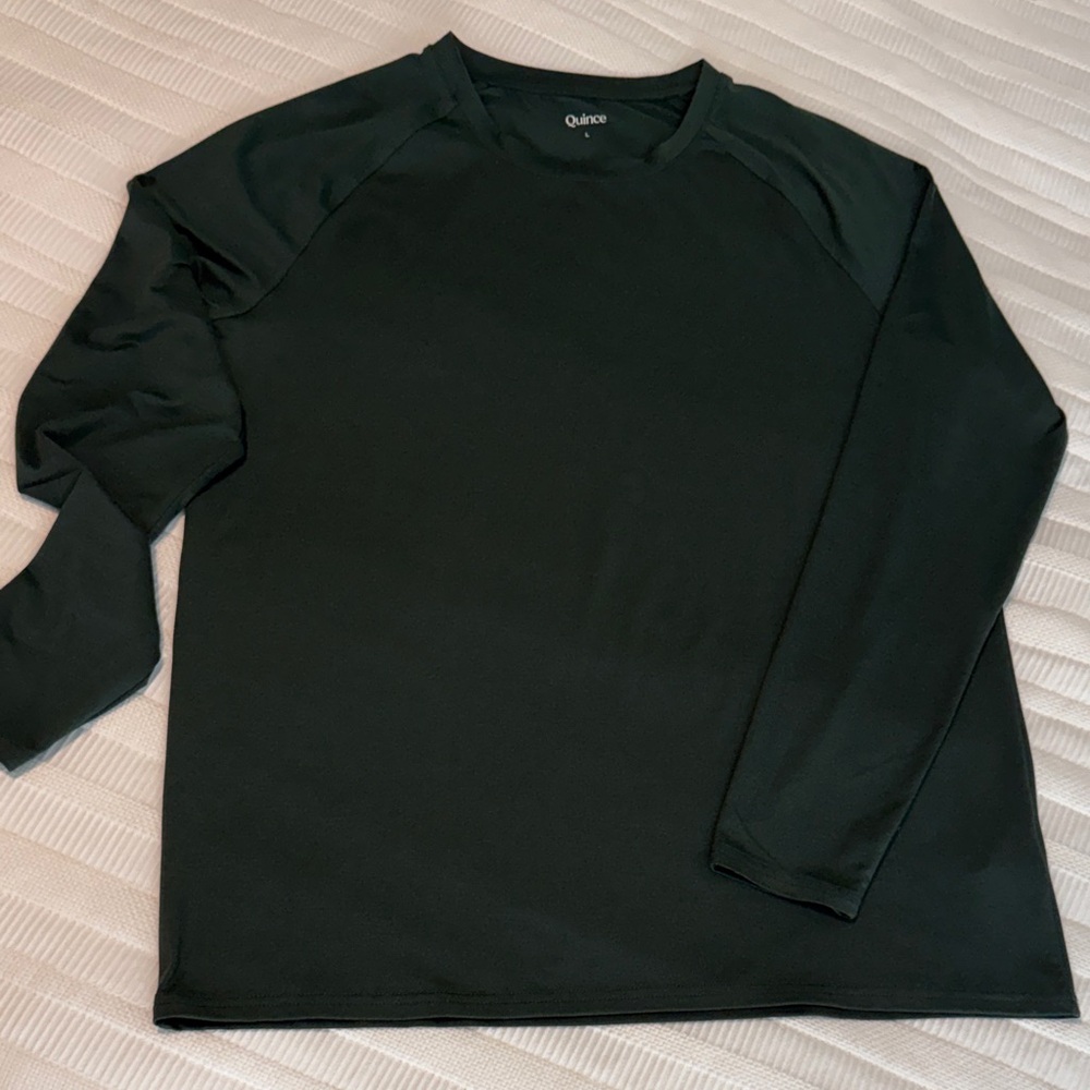 Quince Men's Forest Green Long Sleeve Tee
